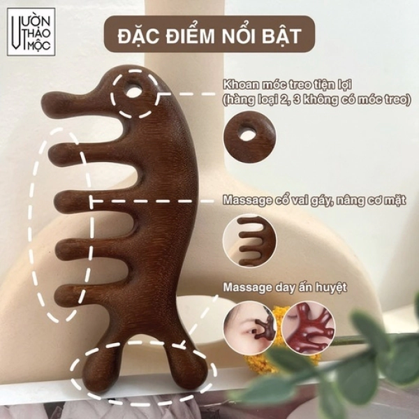 Lược Gỗ Đàn Hương Cá Heo MAKYN